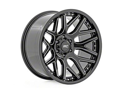 Rough Country 95 Series Gloss Black Machined Wheel; 20x10; -19mm Offset (18-24 Jeep Wrangler JL)