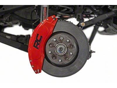 Rough Country Brake Caliper Covers; Red; Front and Rear (18-25 Jeep Wrangler JL, Excluding Sport)