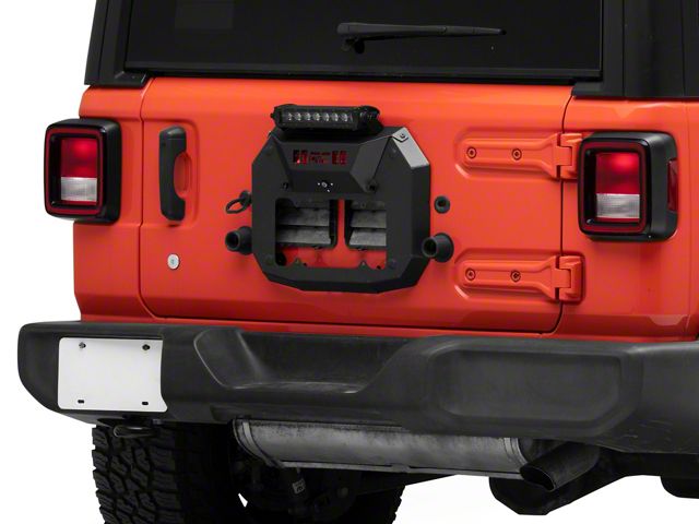 Rough Country Spare Tire Delete Kit with 8-Inch Black Series LED Light Bar (18-24 Jeep Wrangler JL)