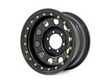 Rough Country Steel Simulated Beadlock Black Wheel; 15x8; -19mm Offset (97-06 Jeep Wrangler TJ)