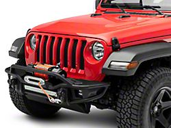 Rough Country Tubular Winch Front Bumper; Satin Black (18-24 Jeep Wrangler JL)