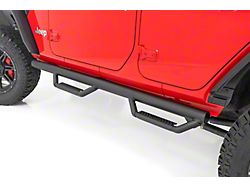 Rough Country Wheel to Wheel Nerf Side Step Bars; Black (07-18 Jeep Wrangler JK 4-Door)