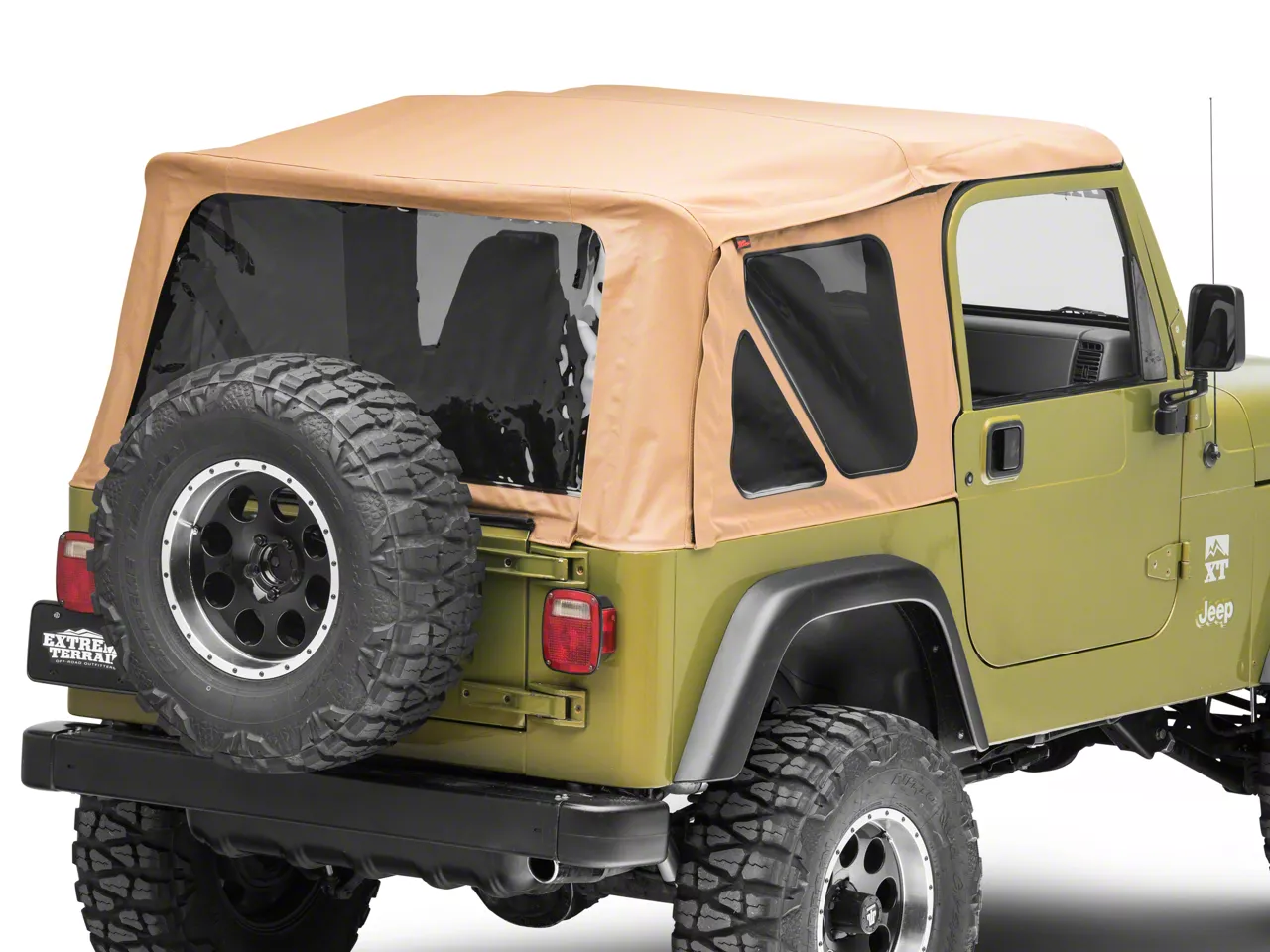 Smittybilt Jeep Wrangler Replacement Top w/ Upper Door Skins - Spice Denim  9870217 (87-95 Jeep Wrangler YJ w/ Factory Soft Top u0026 Half Doors)