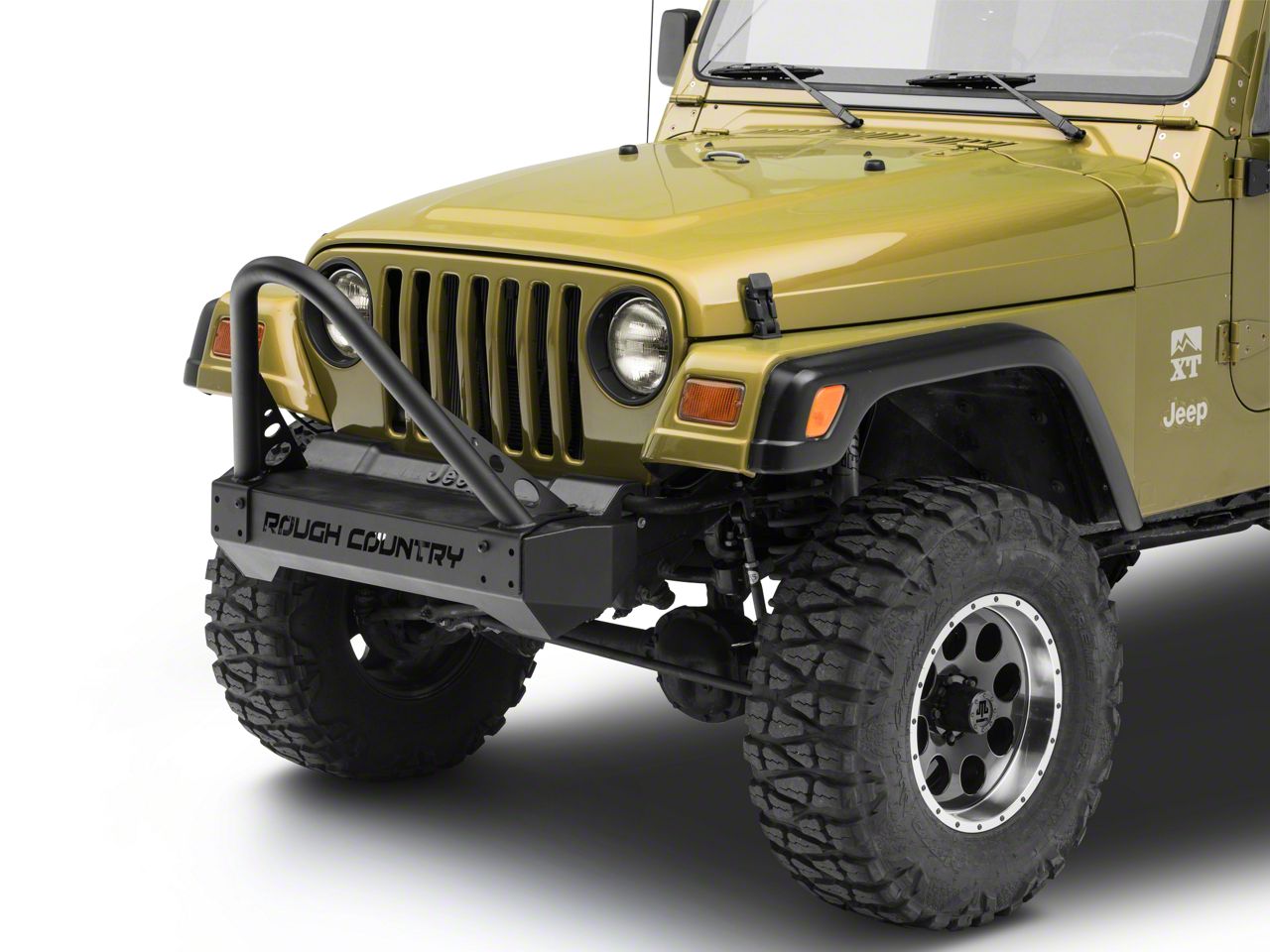 Rough Country Jeep Wrangler Stubby Front Bumper Stinger Bar 1013 (87-06 Jeep  Wrangler YJ u0026 TJ)