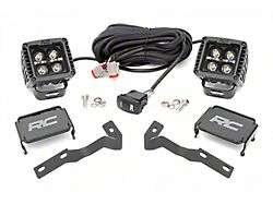 Rough Country Black Series Amber DRL LED Ditch Light Kit; Spot Beam (16-23 Tacoma)