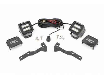 Rough Country Black Series LED Ditch Light Kit; Flood Beam (16-23 Tacoma)