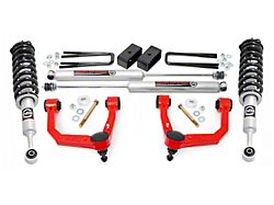 Rough Country 3.50-Inch Bolt-On Suspension Lift Kit with Lifted N3 Struts and Premium N3 Shocks; Red (05-23 4WD Tacoma)