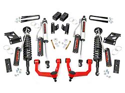 Rough Country 3.50-Inch Bolt-On Suspension Lift Kit with Vertex Adjustable Coil-Overs and Vertex Reservoir Shocks; Red (05-23 4WD Tacoma)