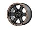 Rough Country 79 Series Semi Gloss Black with Bronze Ring 6-Lug Wheel; 18x9; -12mm Offset (2024 Tacoma)