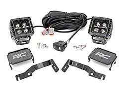 Rough Country Black Series Amber DRL LED Ditch Light Kit; Spot Beam (2024 Tacoma)