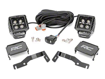 Rough Country Black Series White DRL LED Ditch Light Kit; Spot Beam (2024 Tacoma)