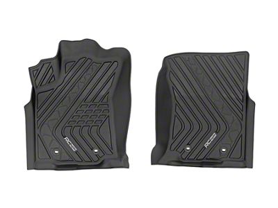 Rough Country Flex-Fit Front Floor Mats; Black (16-23 Tacoma w/ Automatic Transmission)