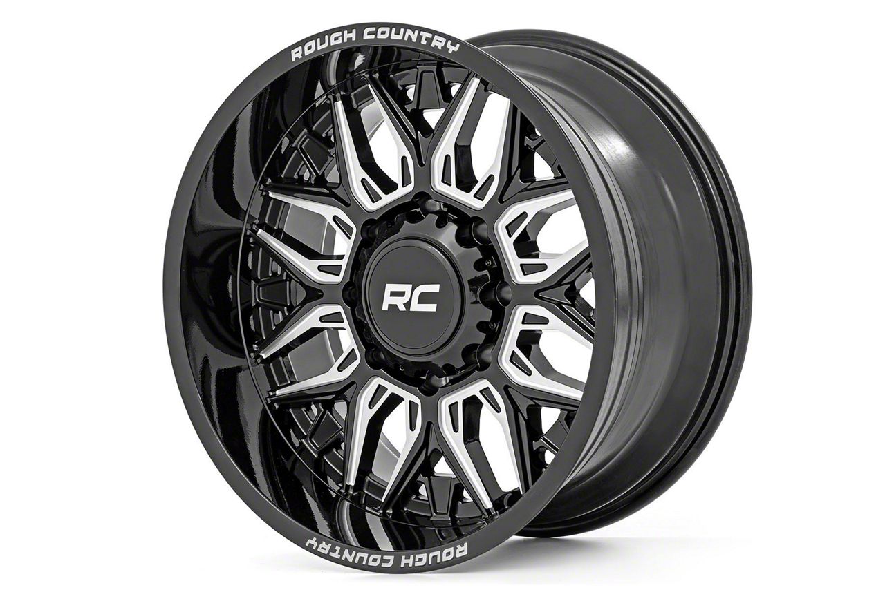 Rough Country Tacoma 86 Series Gloss Black Milled 6-Lug Wheel; 20x10 ...