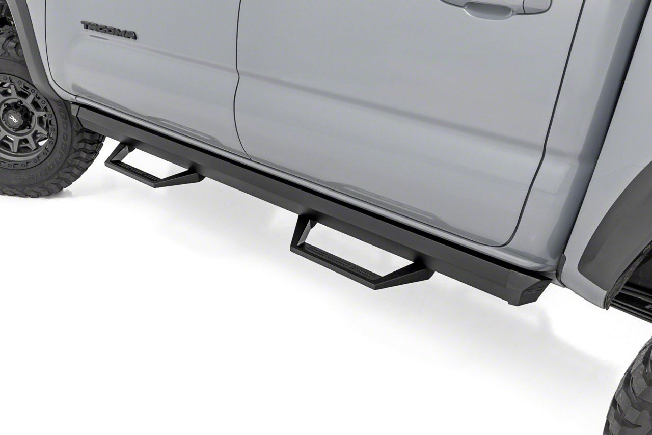 Rough Country Tacoma SRL2 ADJ Aluminum Side Step Bars; Black 71096 (05 ...