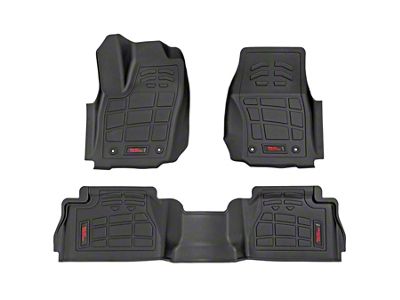 Rough Country Sure-Fit Front and Rear Floor Mats; Black (2024 Tacoma Double Cab)