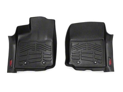 Rough Country Sure-Fit Front Floor Mats; Black (16-23 Tacoma Double Cab w/ Automatic Transmission)