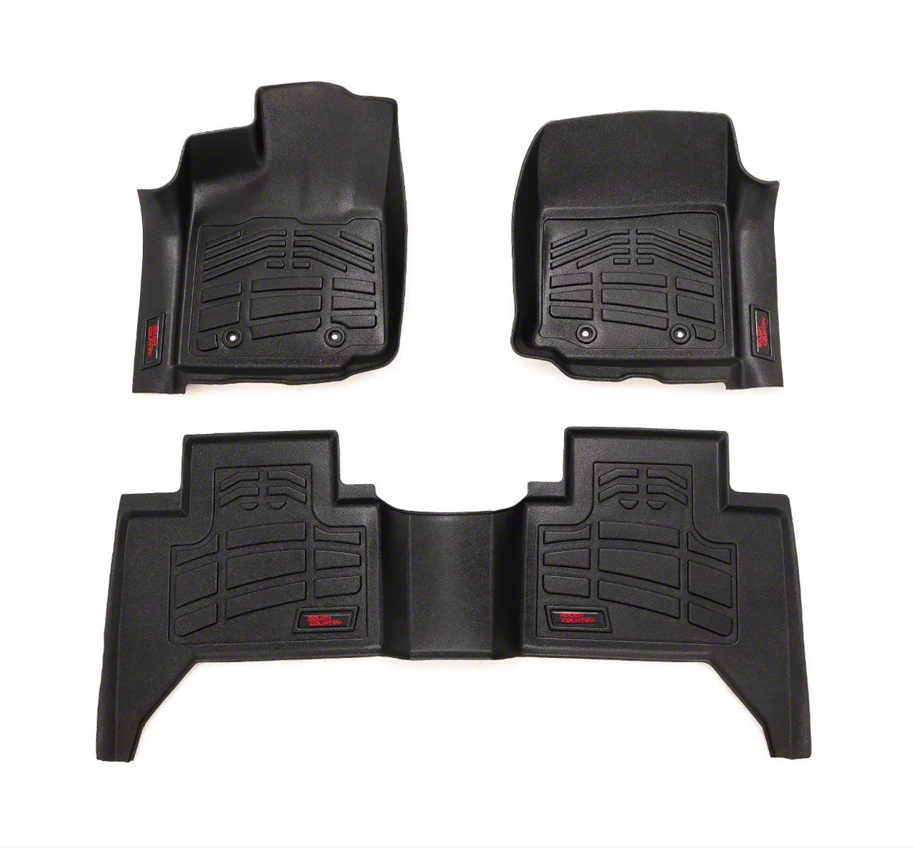 Rough Country Tacoma Sure Fit Front And Rear Floor Mats Black Sm71216 16 23 Tacoma Double Cab 5499