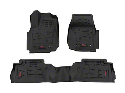 Rough Country Sure-Fit Front and Rear Floor Mats; Black (24-25 Tacoma TRD Pro w/ Automatic Transmission)