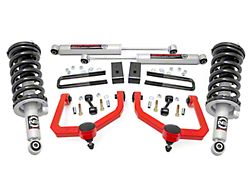 Rough Country 3-Inch Suspension Lift Kit with Lifted N3 Struts and Premium N3 Shocks; Red (17-24 4WD Titan, Excluding PRO-4X)