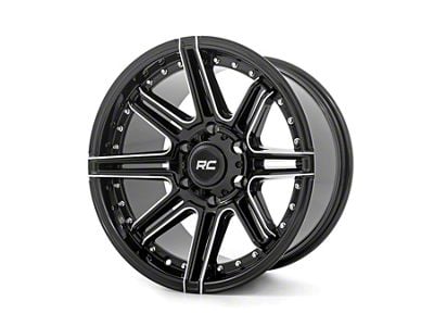 Rough Country 88 Series Gloss Black Milled 6-Lug Wheel; 22x10; -25mm Offset (16-24 Titan XD)