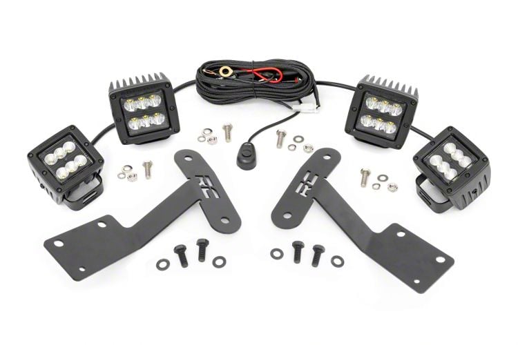 Rough Country Tundra 2-Inch Black Series LED Lower Windshield Ditch Kit ...