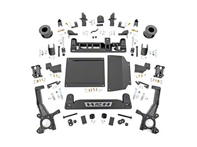 Rough Country 6-Inch Suspension Lift Kit with Strut Spacers and Shock Relocation Brackets (22-24 4WD Tundra w/o Auto Adjustable Headlights & Air Ride, Excluding TRD Pro)