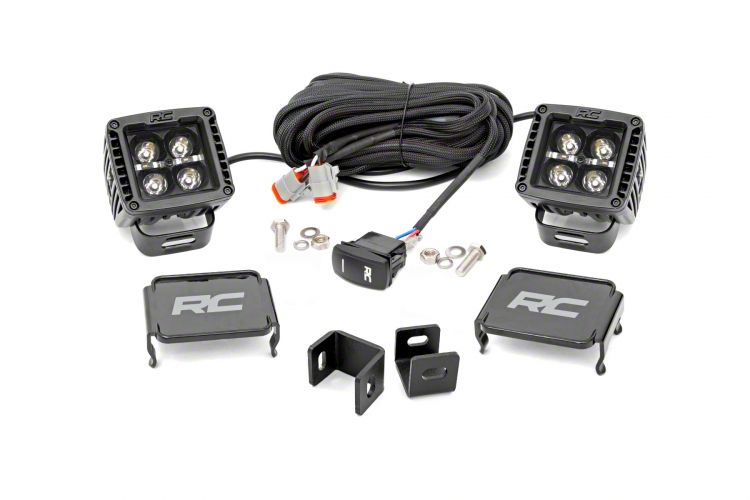 Rough Country Tundra Black Series Amber DRL LED Ditch Light Kit; Spot ...