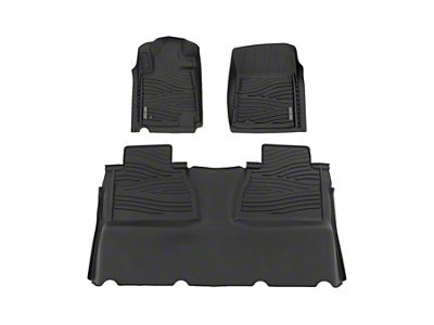 Rough Country Flex-Fit Front and Rear Floor Mats; Black (14-21 Tundra Double Cab)