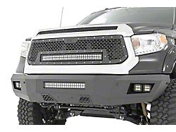 Rough Country Mesh Upper Grille Insert with 30-Inch Black Series LED Light Bar; Black (14-17 Tundra, Excluding TRD Pro)