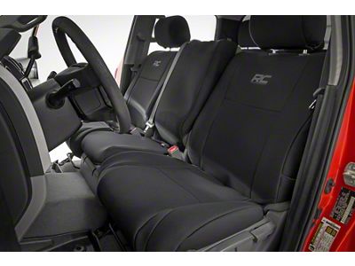 Rough Country Neoprene Front and Rear Seat Covers; Black (07-13 Tundra CrewMax w/ Bench Seat & w/o Fold Down Armrest)