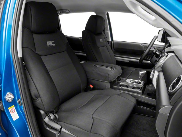 Rough Country Neoprene Front Seat Covers; Black (14-21 Tundra)