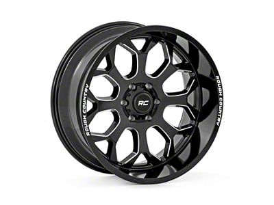 Rough Country 96 Series Gloss Black Milled 6-Lug Wheel; 22x10; -19mm Offset (22-24 Tundra)