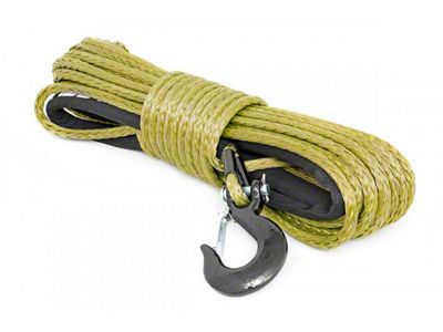 Rough Country Synthetic Winch Rope; Army Green