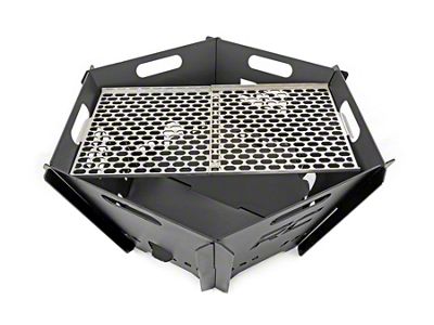 Rough Country Overland Collapsible Fire Pit Stainless Steel Grill Grate