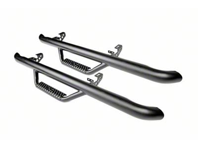 Rough Country Wheel to Wheel Nerf Side Step Bars; Black (07-18 Jeep Wrangler JK 2-Door)