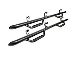 Rough Country Wheel to Wheel Nerf Side Step Bars; Black (05-23 Tacoma Double Cab)