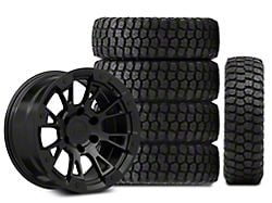 17x8.5 Rovos Wheels Karoo & 34in Ironman Mud-Terrain All Country Tire Package; Set of 5 (21-24 Bronco, Excluding Raptor)