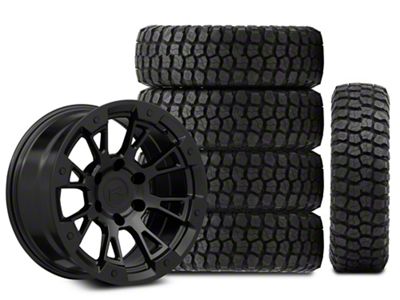 17x8.5 Rovos Wheels Karoo & 34in Ironman Mud-Terrain All Country Tire Package; Set of 5 (21-24 Bronco, Excluding Raptor)