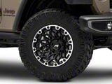 Rovos Wheels Guban Gloss Black Machined Wheel; 17x9; -6mm Offset (20-25 Jeep Gladiator JT)