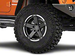Rovos Wheels Danakil Matte Black with Machined Lip Wheel; 17x9 (99-04 Jeep Grand Cherokee WJ)