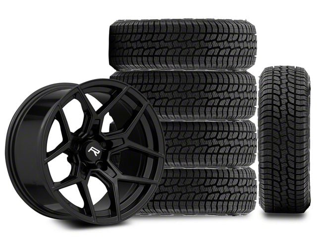 17x9 Rovos Wheels Carver & 32in West Lake All-Terrain SL369 Tire Package; Set of 5 (18-24 Jeep Wrangler JL)