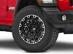 Rovos Wheels Guban Gloss Black Machined Wheel; 18x9; -6mm Offset (18-25 Jeep Wrangler JL)