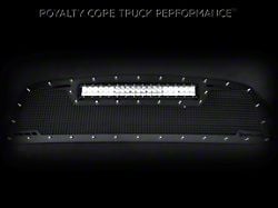 Royalty Core RCRX LED Race Line Upper Grille Insert with Top Mount LED Light Bar; Satin Black (16-19 Titan XD)