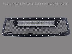 Royalty Core RCRX LED Race Line Upper Grille Insert with Top Mount LED Light Bar; Satin Black (10-13 Tundra)