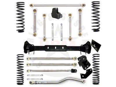 RPM Steering 3-Inch Ultimate Aluminum Hybrid Suspension Lift Kit with Rubicon Ultimate Aluminum Sway Bar Links and FOX 2.0 IFP Performance Shocks (20-25 3.0L EcoDiesel Jeep Gladiator JT w/ Aftermarket Axles)