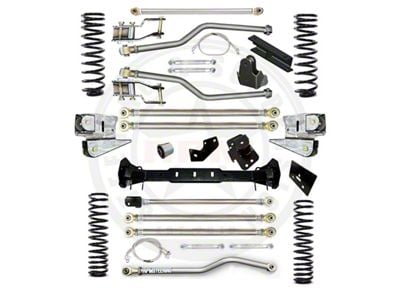 RPM Steering 4.50-Inch Ultimate Aluminum Long Arm Suspension Lift Kit with Rubicon Ultimate Aluminum Sway Bar Links (20-25 3.6L Jeep Gladiator JT w/ Stock Axles)