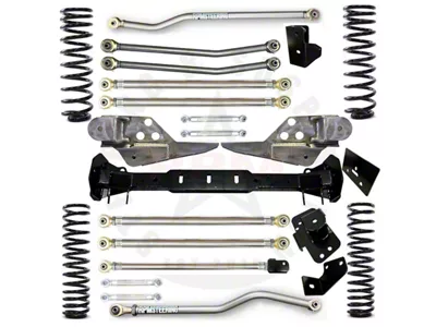 RPM Steering 2.50-Inch Ultimate Aluminum Long Arm Suspension Lift Kit with Ultimate Quick Disconnect Sway Bar Links, 2.25-Inch Lower Links and FOX 2.0 IFP Performance Shocks (20-25 3.0L EcoDiesel, 6.4L HEMI Jeep Wrangler JL w/ Aftermarket Axles)