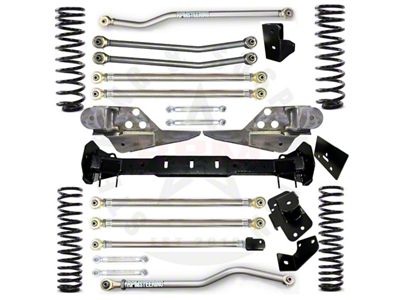 RPM Steering 2.50-Inch Ultimate Aluminum Long Arm Suspension Lift Kit with Ultimate Quick Disconnect Sway Bar Links, 2.50-Inch Lower Links and FOX 2.0 IFP Performance Shocks (20-25 3.0L EcoDiesel, 6.4L HEMI Jeep Wrangler JL w/ Stock Axles)