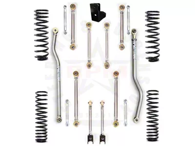 RPM Steering 2.50-Inch Ultimate Aluminum Mid Arm Suspension Lift Kit with Ultimate Quick Disconnect Sway Bar Links and FOX 2.0 IFP Performance Shocks (20-25 3.0L EcoDiesel, 6.4L HEMI Jeep Wrangler JL)