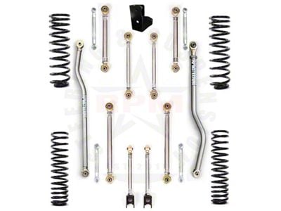 RPM Steering 2.50-Inch Ultimate Aluminum Mid Arm Suspension Lift Kit with Rubicon Ultimate Aluminum Sway Bar Links and FOX 2.0 IFP Performance Shocks (18-25 2.0L or 3.6L Jeep Wrangler JL 4-Door)